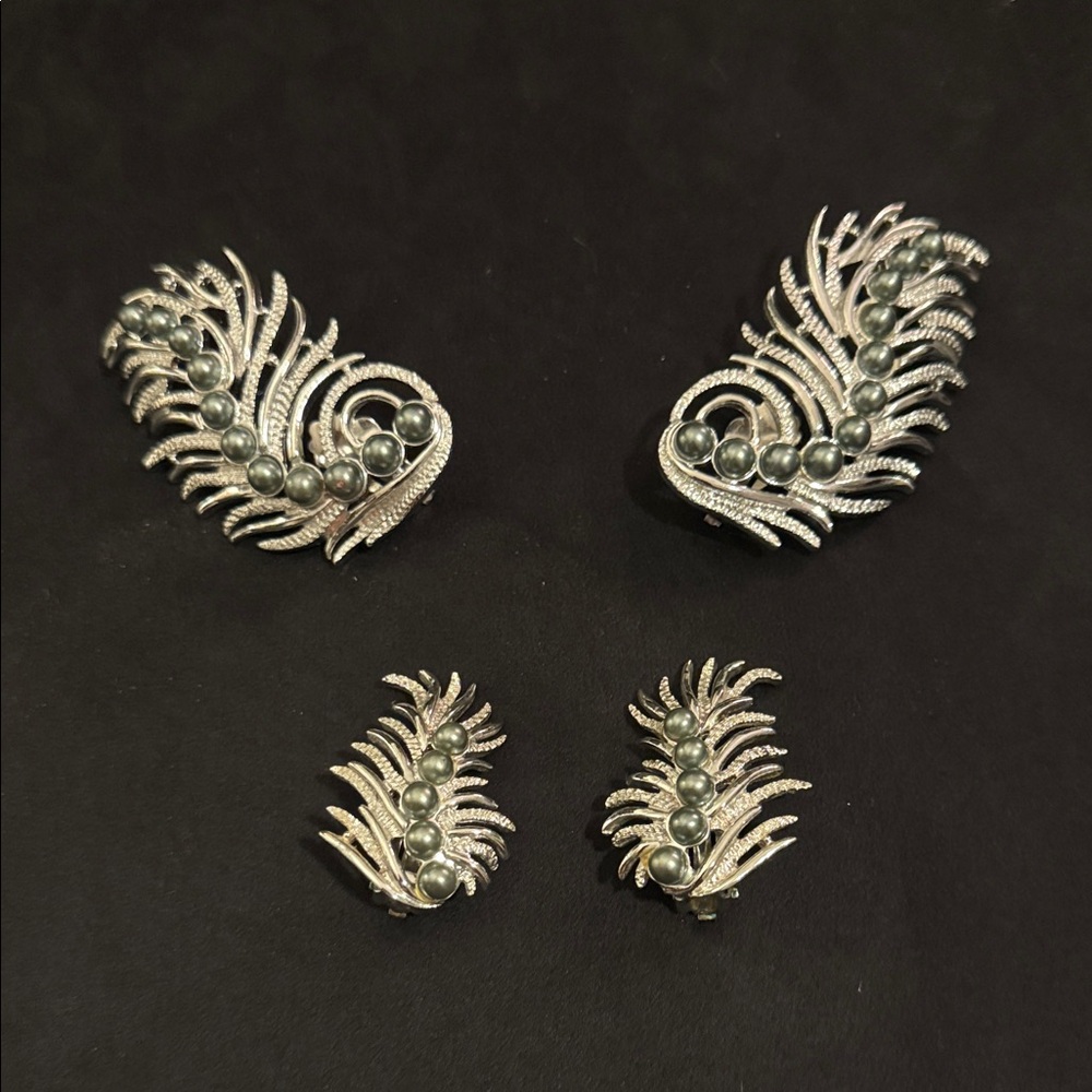 Silver and Gray Clip On Earrings & Ear Cuffs